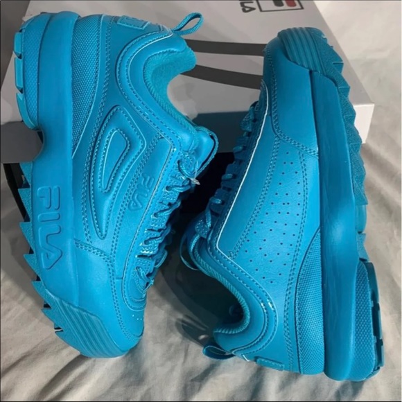 Fila Disruptor 2 Premium Leather Scuba Blue Rare Colorway New With Box - Picture 5 of 7